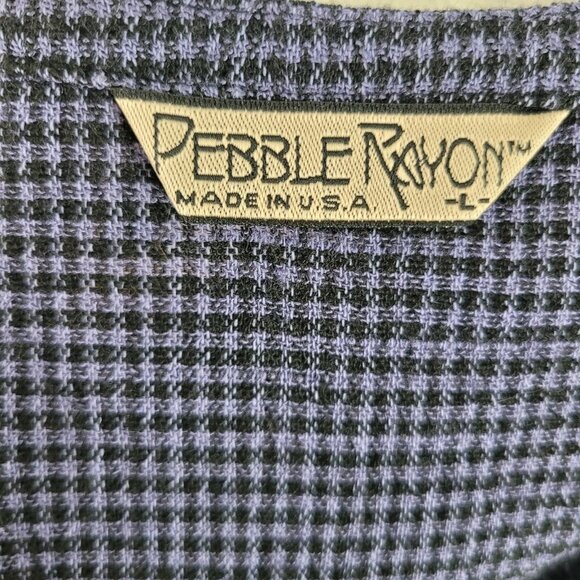 Vintage Vest Top Size Large Gingham Plaid Tunic long Blue Lagenlook Art To Wear - Picture 7 of 7